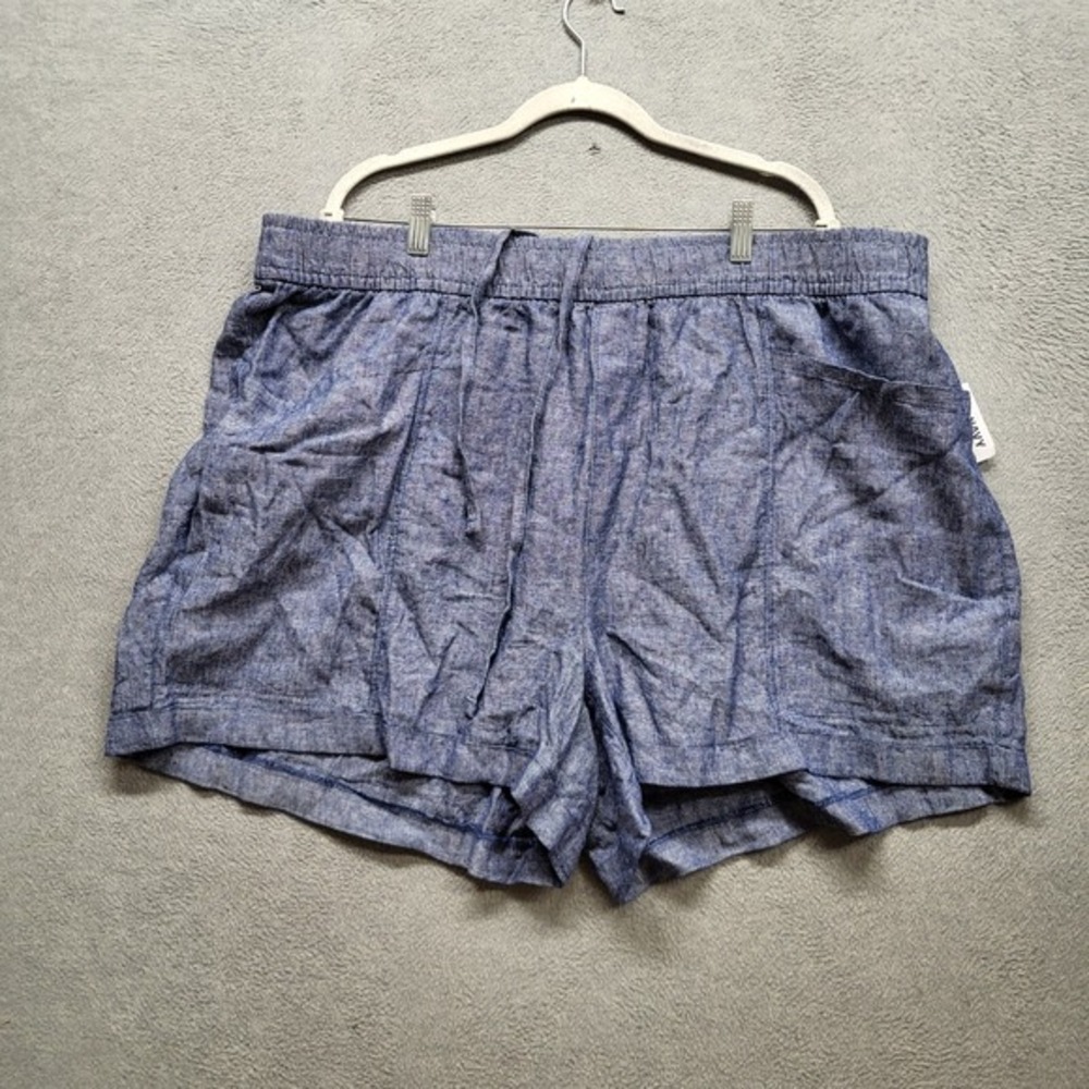 Old Navy Women Shorts 3X Blue Pockets High Rise 5 in Inseam NWT